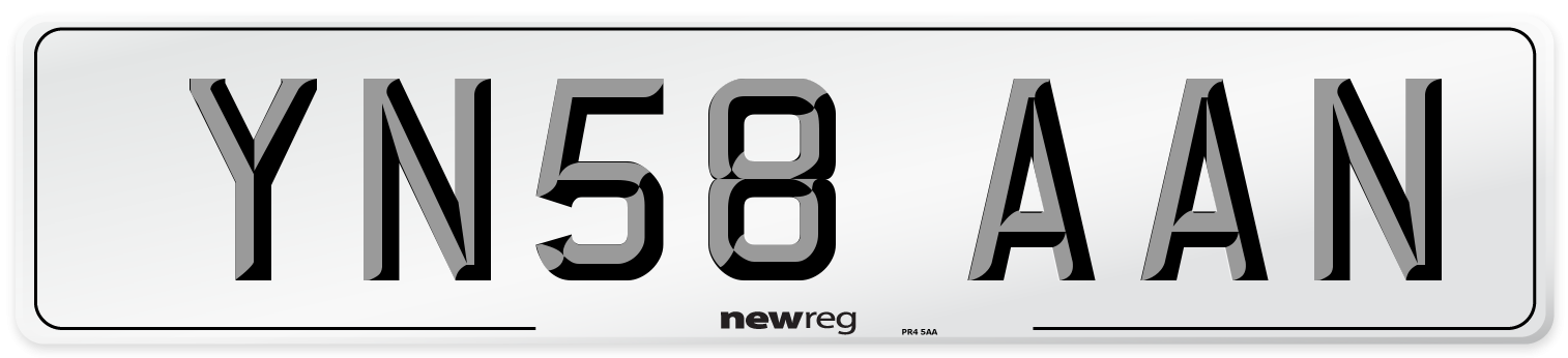 YN58 AAN Number Plate from New Reg